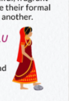 Illustration of the bride receiving toe rings.