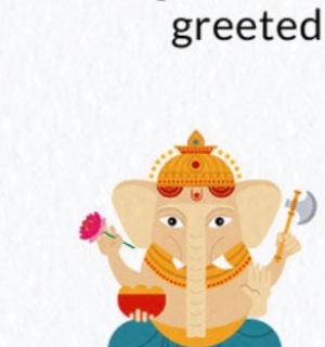 Illustration of Lord Ganesh for the opening pooja.